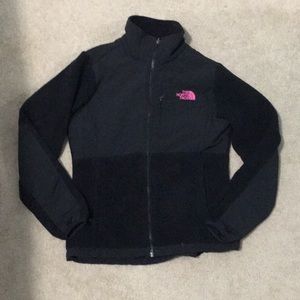 Black North Face Jacket with pink accent